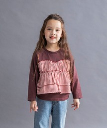 DRC branshes（ディーアールシーブランシェス）の「【WEB限定 DRC】チェックドッキング長袖Tシャツ（Tシャツ/カットソー）」