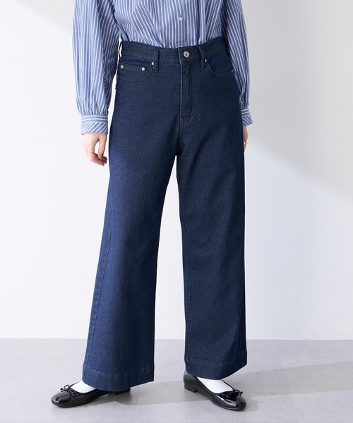 Petit Honfleur(プチオンフルール)の「ラメ混ストレッチデニムパンツ(その他パンツ・レディース・ブラック/ネイビー・64/67)」の4枚目の写真