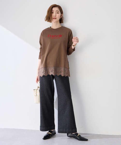 Petit Honfleur(プチオンフルール)の「ラメ混ストレッチデニムパンツ(その他パンツ・レディース・ブラック/ネイビー・64/67)」の13枚目の写真