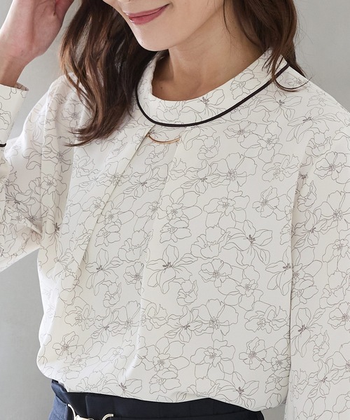 Honeys(ハニーズ)の「マルチwayボウタイブラウス(シャツ/ブラウス・レディース・ブルー系1/ホワイト/スモークピンク/アイボリー系1・L/4L/3L/LL/M/S)」の8枚目の写真