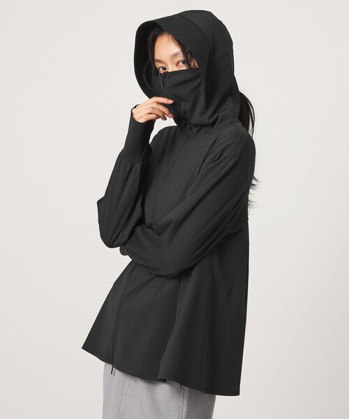 green label relaxing(グリーンレーベルリラクシング)の「【WEB限定】パーカー UVカット 接触冷感 遮熱(パーカー・レディース・ブラック/ライトグレー・FREE)」の3枚目の写真