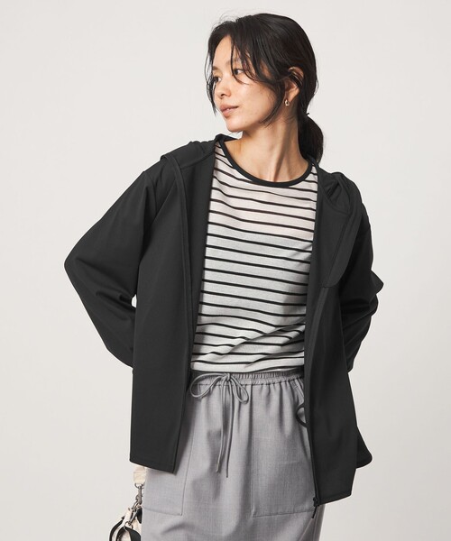 green label relaxing(グリーンレーベルリラクシング)の「【WEB限定】パーカー UVカット 接触冷感 遮熱(パーカー・レディース・ブラック/ライトグレー・FREE)」の7枚目の写真