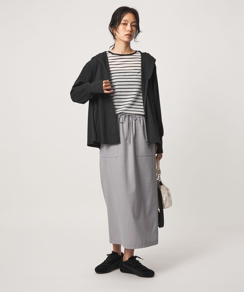 green label relaxing(グリーンレーベルリラクシング)の「【WEB限定】パーカー UVカット 接触冷感 遮熱(パーカー・レディース・ブラック/ライトグレー・FREE)」の9枚目の写真