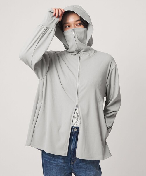 green label relaxing(グリーンレーベルリラクシング)の「【WEB限定】パーカー UVカット 接触冷感 遮熱(パーカー・レディース・ブラック/ライトグレー・FREE)」の13枚目の写真
