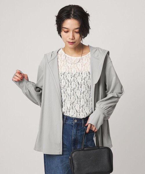 green label relaxing(グリーンレーベルリラクシング)の「【WEB限定】パーカー UVカット 接触冷感 遮熱(パーカー・レディース・ブラック/ライトグレー・FREE)」の16枚目の写真