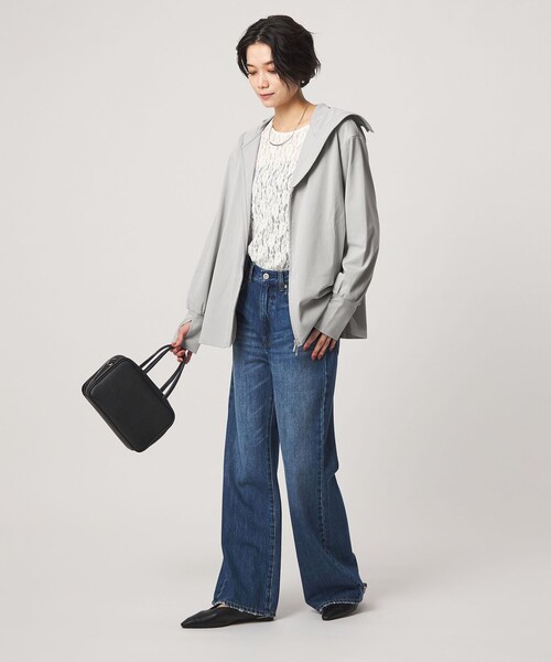 green label relaxing(グリーンレーベルリラクシング)の「【WEB限定】パーカー UVカット 接触冷感 遮熱(パーカー・レディース・ブラック/ライトグレー・FREE)」の20枚目の写真