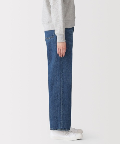 無印良品(ムジルシリョウヒン)の「婦人 木の実から作ったカポック混 デニムストレートパンツ(デニムパンツ・レディース・ブルー/ダークネイビー・S/M/L/XL/XS/XXL)」の4枚目の写真