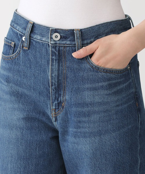 無印良品(ムジルシリョウヒン)の「婦人 木の実から作ったカポック混 デニムストレートパンツ(デニムパンツ・レディース・ブルー/ダークネイビー・S/M/L/XL/XS/XXL)」の6枚目の写真