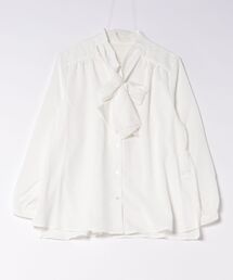 《数量限定》UVカット 接触冷感 イージーケア ウォッシャブル スカーフリボンタイブラウス スカーフリング付き マルチウェイ 26AW新作 通勤 オフィス セレモニー きれいめ 大人フェミニン 秋服 冬