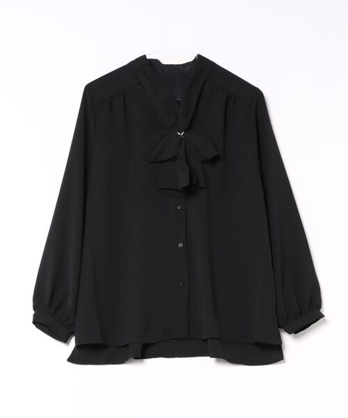 styiro(スタイロ)の「《数量限定》UVカット 接触冷感 イージーケア ウォッシャブル スカーフリボンタイブラウス スカーフリング付き マルチウェイ 26AW新作 通勤 オフィス セレモニー きれいめ 大人フェミニン 秋服 冬(シャツ/ブラウス・レディース・ブラック/ホワイト/ピンク・FREE)」の3枚目の写真