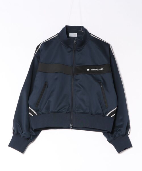 CONVERSE TOKYO(コンバーストウキョウ)の「SIDE LINE SHORT TRACK JACKET(WOMEN'S)(ブルゾン・レディース・ブラック/ライトグレー/チャコールグレー/カーキ・FREE)」の3枚目の写真