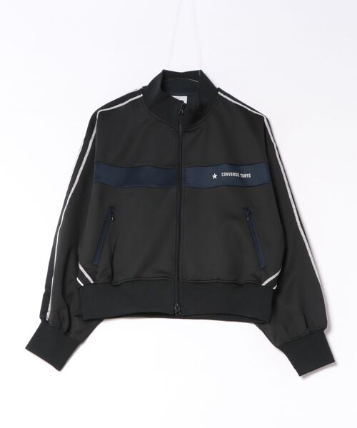 CONVERSE TOKYO(コンバーストウキョウ)の「SIDE LINE SHORT TRACK JACKET(WOMEN'S)(ブルゾン・レディース・ブラック/ライトグレー/チャコールグレー/カーキ・FREE)」の2枚目の写真