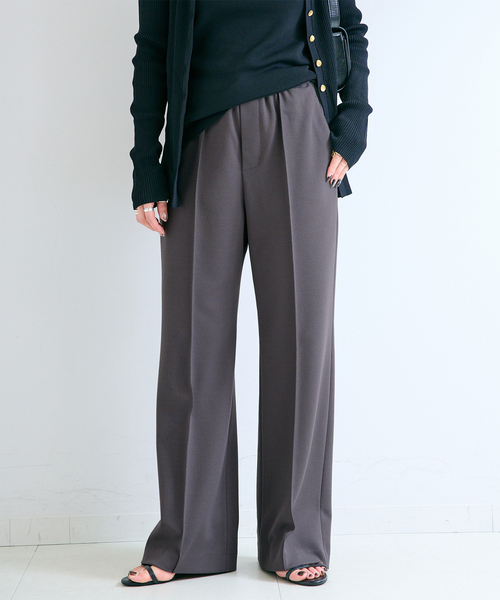 B.C STOCK(ベーセーストック)の「《追加》ウォッシャブル / Wジャージソフトフレアリーンパンツ(その他パンツ・レディース・チャコールグレー/ホワイト/カーキ/ブラック・SMALL/MEDIUM)」の3枚目の写真
