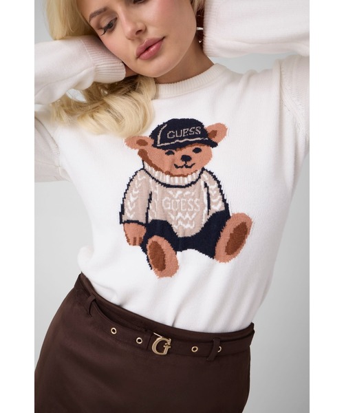 Guess(ゲス)の「ALICIA Bear Sweater ニット セーター(ニット/セーター・レディース・ダークネイビー/クリーム・SMALL/X-SMALL/LARGE)」の2枚目の写真