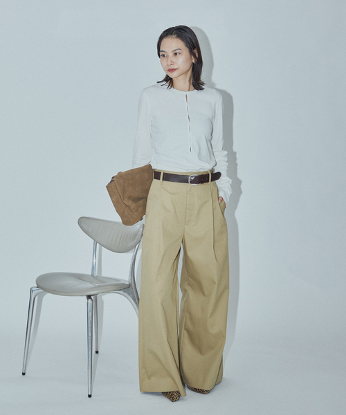 JOURNAL STANDARD(ジャーナルスタンダード)の「【ASIDE】 ヘンプコットンフライスヘンリー(Tシャツ/カットソー・レディース・チャコールグレー/ホワイト/イエロー系その他・FREE)」の7枚目の写真
