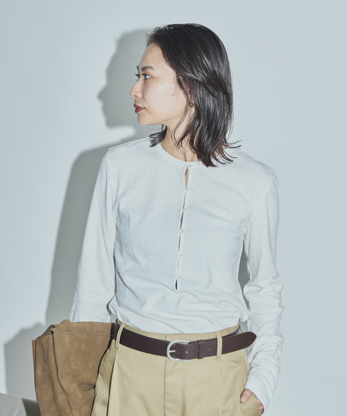 JOURNAL STANDARD(ジャーナルスタンダード)の「【ASIDE】 ヘンプコットンフライスヘンリー(Tシャツ/カットソー・レディース・チャコールグレー/ホワイト/イエロー系その他・FREE)」の10枚目の写真