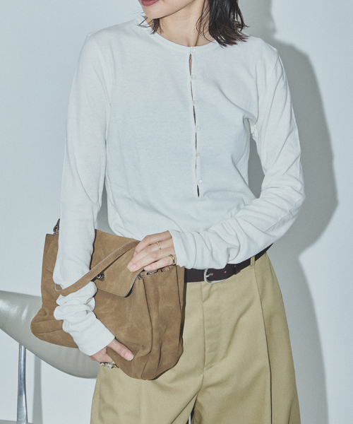 JOURNAL STANDARD(ジャーナルスタンダード)の「【ASIDE】 ヘンプコットンフライスヘンリー(Tシャツ/カットソー・レディース・チャコールグレー/ホワイト/イエロー系その他・FREE)」の12枚目の写真