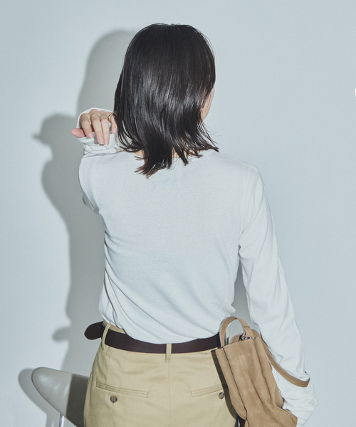 JOURNAL STANDARD(ジャーナルスタンダード)の「【ASIDE】 ヘンプコットンフライスヘンリー(Tシャツ/カットソー・レディース・チャコールグレー/ホワイト/イエロー系その他・FREE)」の13枚目の写真