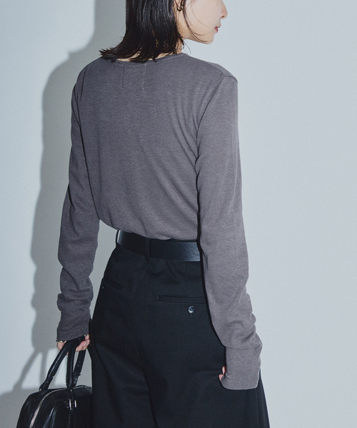JOURNAL STANDARD(ジャーナルスタンダード)の「【ASIDE】 ヘンプコットンフライスヘンリー(Tシャツ/カットソー・レディース・チャコールグレー/ホワイト/イエロー系その他・FREE)」の16枚目の写真