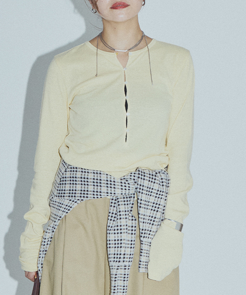 JOURNAL STANDARD(ジャーナルスタンダード)の「【ASIDE】 ヘンプコットンフライスヘンリー(Tシャツ/カットソー・レディース・チャコールグレー/ホワイト/イエロー系その他・FREE)」の20枚目の写真