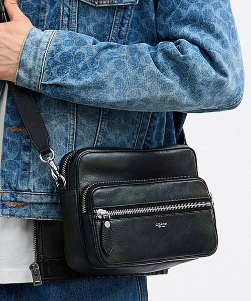 美品✨コーチ COACH ショルダーバッグ サコッシュ レザー ブルー系 COACH｜コーチのショルダーバッグ（ブルー・ネイビー/青色系・レザー