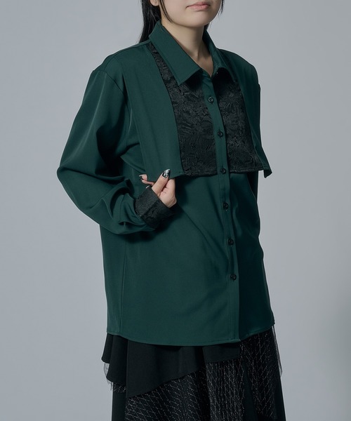 Ellno de Mavie（エルノデメヴィ）の「JQキリカエフラシシャツ（シャツ/ブラウス・レディース・グリーン/ブラック・FREE）」の10枚目の写真