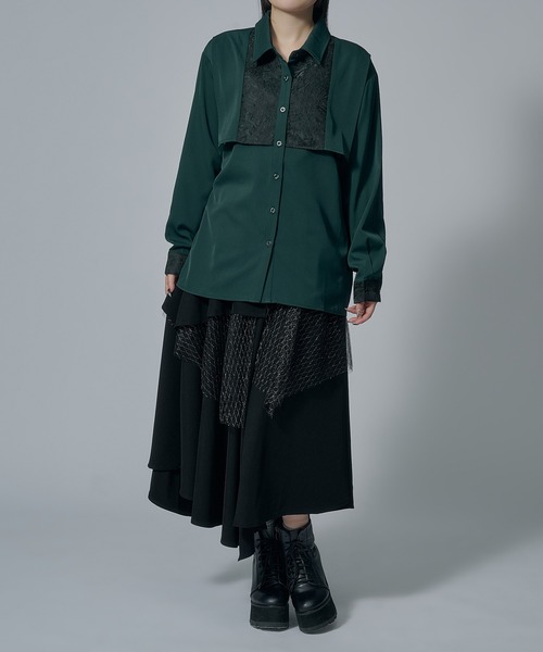 Ellno de Mavie（エルノデメヴィ）の「JQキリカエフラシシャツ（シャツ/ブラウス・レディース・グリーン/ブラック・FREE）」の14枚目の写真