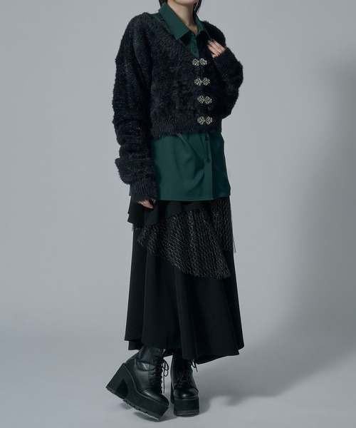 Ellno de Mavie（エルノデメヴィ）の「JQキリカエフラシシャツ（シャツ/ブラウス・レディース・グリーン/ブラック・FREE）」の4枚目の写真