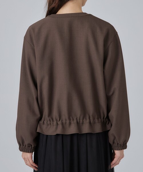 SHOO・LA・RUE（シューラルー）の「【洗濯後しわになりにくい/S-LL】裾ドロストフリルブルゾン（ブルゾン・レディース・ブラウン系その他/ブラック/ライトグレー・01/04/03/02）」の9枚目の写真