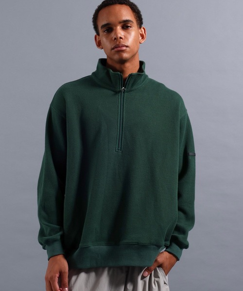 NUMERALS（ヌメラルズ）の「[NUMERALS]ALL-DAY COMFORT WAFFLE HALF-ZIP PULLOVER（Tシャツ/カットソー・メンズ・ブラック/ベージュ/グリーン・MEDIUM/LARGE）」の3枚目の写真