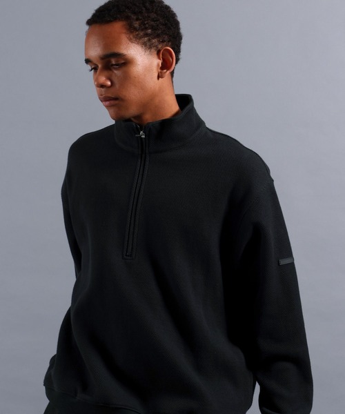 NUMERALS（ヌメラルズ）の「[NUMERALS]ALL-DAY COMFORT WAFFLE HALF-ZIP PULLOVER（Tシャツ/カットソー・メンズ・ブラック/ベージュ/グリーン・MEDIUM/LARGE）」の2枚目の写真