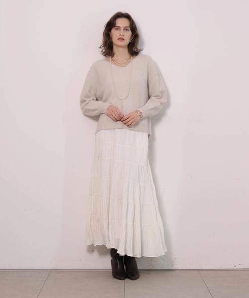 CADUNE（カデュネ）の「カシミヤブレンドファーＶニット（ニット/セーター・レディース・オフホワイト/チャコールグレー/モカ/ピンク・38）」の21枚目の写真