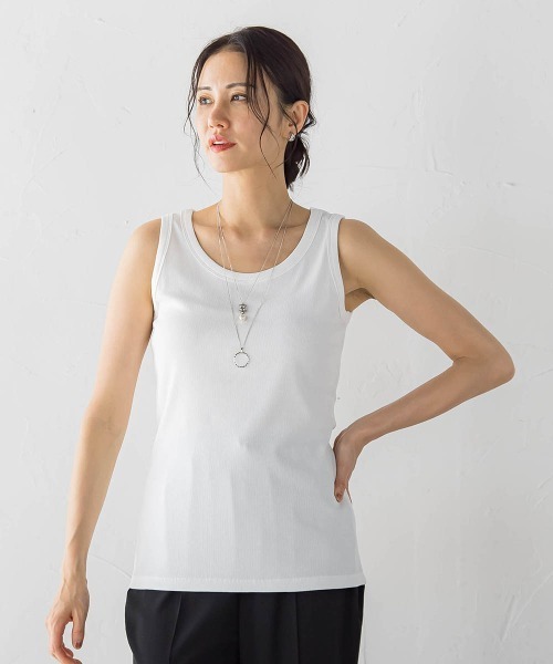 LAUTREAMONT(ロートレアモン)の「【WEB限定】【skinea】≪着るスキンケア≫スキネアリブタンクトップ(タンクトップ・レディース・ブラック/ホワイト・11号/9号/7号)」の3枚目の写真