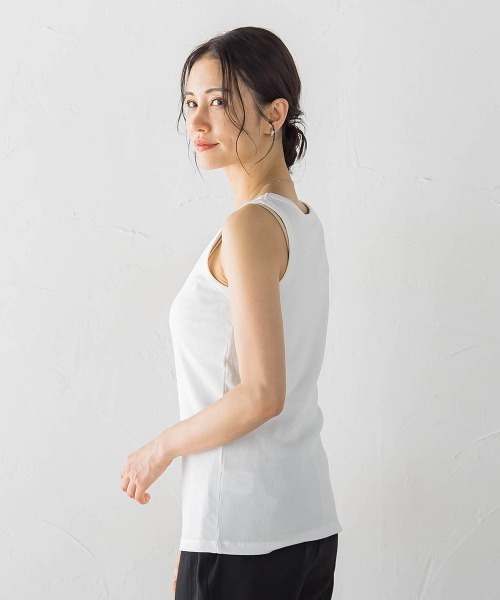 LAUTREAMONT(ロートレアモン)の「【WEB限定】【skinea】≪着るスキンケア≫スキネアリブタンクトップ(タンクトップ・レディース・ブラック/ホワイト・11号/9号/7号)」の4枚目の写真