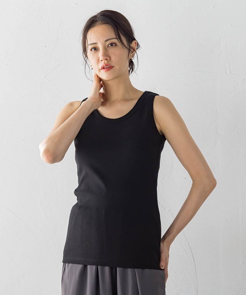 LAUTREAMONT(ロートレアモン)の「【WEB限定】【skinea】≪着るスキンケア≫スキネアリブタンクトップ(タンクトップ・レディース・ブラック/ホワイト・11号/9号/7号)」の7枚目の写真