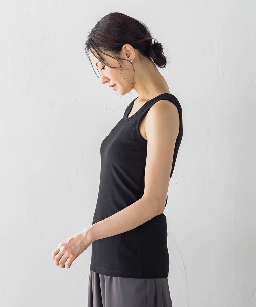 LAUTREAMONT(ロートレアモン)の「【WEB限定】【skinea】≪着るスキンケア≫スキネアリブタンクトップ(タンクトップ・レディース・ブラック/ホワイト・11号/9号/7号)」の8枚目の写真