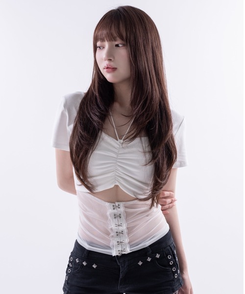 Melviianne(メルヴィアンヌ)の「Sheer panel gather tops(シャツ/ブラウス・レディース・White/Black・MEDIUM/SMALL)」の9枚目の写真