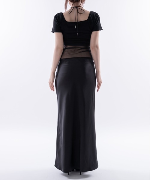 Melviianne(メルヴィアンヌ)の「Sheer panel gather tops(シャツ/ブラウス・レディース・White/Black・MEDIUM/SMALL)」の8枚目の写真