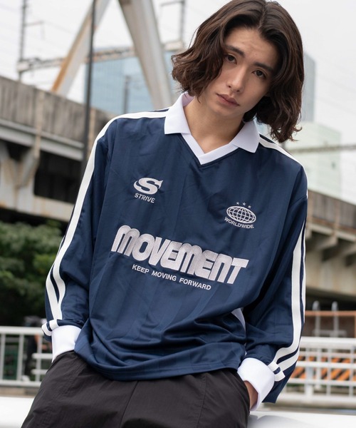 WEGO（ウィゴー）の「WEGO/【26年秋冬新作】ラインゲームロゴロンT(LS)（Tシャツ/カットソー・メンズ・ネイビー/ワイン・MEDIUM/LARGE）」の8枚目の写真
