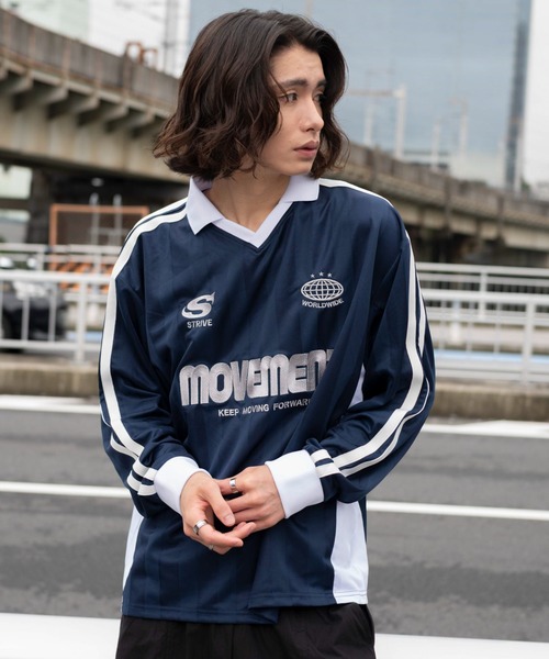 WEGO（ウィゴー）の「WEGO/【26年秋冬新作】ラインゲームロゴロンT(LS)（Tシャツ/カットソー・メンズ・ネイビー/ワイン・MEDIUM/LARGE）」の10枚目の写真