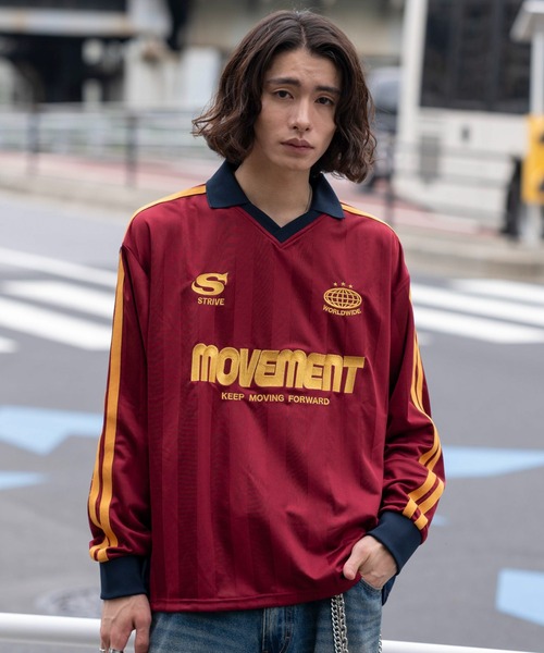 WEGO（ウィゴー）の「WEGO/【26年秋冬新作】ラインゲームロゴロンT(LS)（Tシャツ/カットソー・メンズ・ネイビー/ワイン・MEDIUM/LARGE）」の15枚目の写真