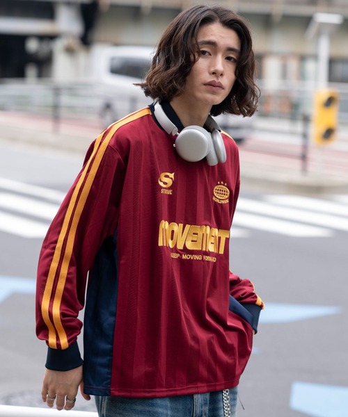 WEGO（ウィゴー）の「WEGO/【26年秋冬新作】ラインゲームロゴロンT(LS)（Tシャツ/カットソー・メンズ・ネイビー/ワイン・MEDIUM/LARGE）」の17枚目の写真