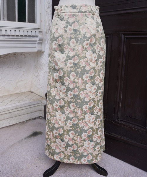 OJYON（オジョン）の「dorothy flower jaguard skirt（スカート・レディース・イエロー系その他/グリーン系その他/アイボリー・MEDIUM/SMALL）」の4枚目の写真