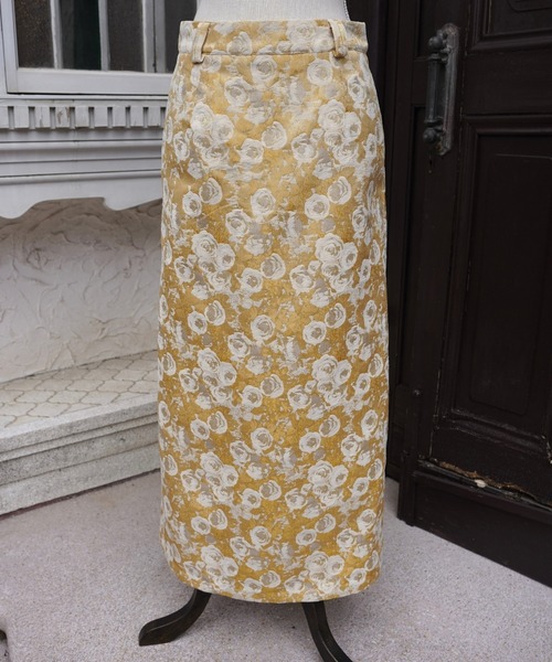 OJYON（オジョン）の「dorothy flower jaguard skirt（スカート・レディース・イエロー系その他/グリーン系その他/アイボリー・MEDIUM/SMALL）」の6枚目の写真