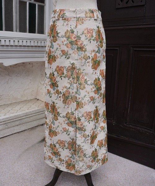 OJYON（オジョン）の「dorothy flower jaguard skirt（スカート・レディース・イエロー系その他/グリーン系その他/アイボリー・MEDIUM/SMALL）」の8枚目の写真
