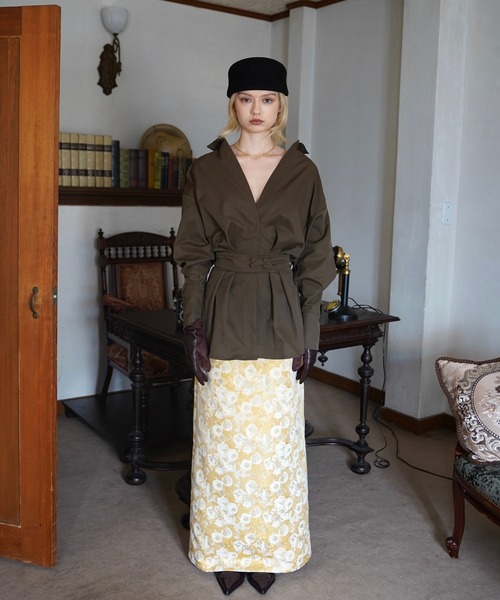 OJYON（オジョン）の「dorothy flower jaguard skirt（スカート・レディース・イエロー系その他/グリーン系その他/アイボリー・MEDIUM/SMALL）」の14枚目の写真