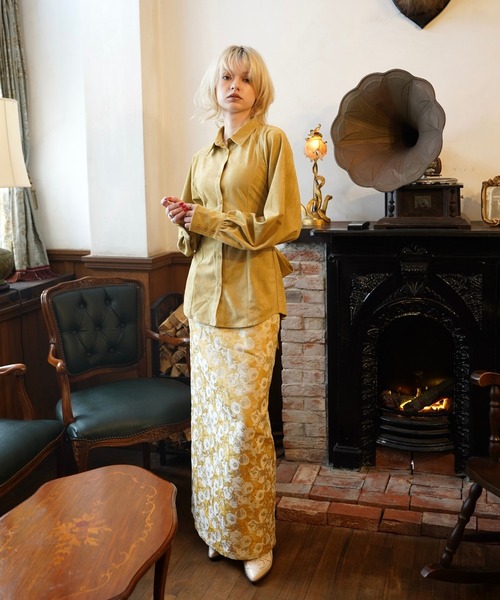 OJYON（オジョン）の「dorothy flower jaguard skirt（スカート・レディース・イエロー系その他/グリーン系その他/アイボリー・MEDIUM/SMALL）」の15枚目の写真