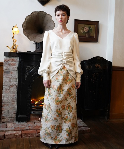 OJYON（オジョン）の「dorothy flower jaguard skirt（スカート・レディース・イエロー系その他/グリーン系その他/アイボリー・MEDIUM/SMALL）」の17枚目の写真