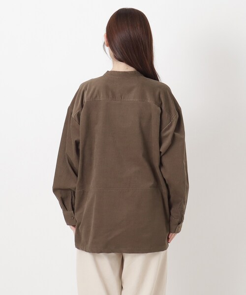 one'sterrace(ワンズテラス)の「コーデュロイ バンドカラーシャツ(シャツ/ブラウス・レディース・ベージュ系8/アイボリー系8/ダークブラウン系8・02)」の8枚目の写真