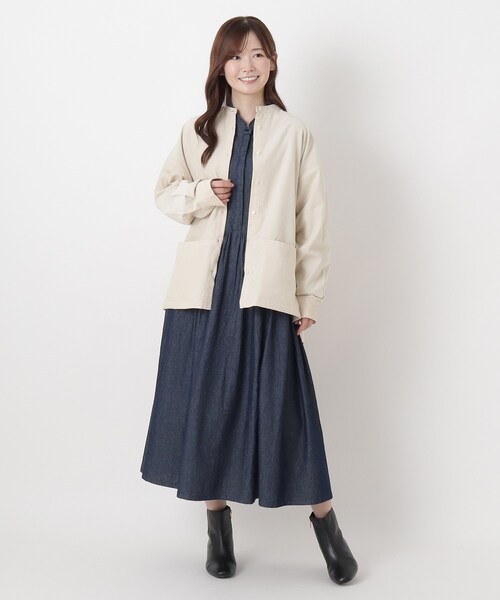 one'sterrace(ワンズテラス)の「コーデュロイ バンドカラーシャツ(シャツ/ブラウス・レディース・ベージュ系8/アイボリー系8/ダークブラウン系8・02)」の15枚目の写真